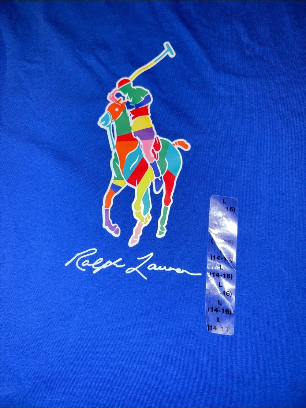 Ralph Lauren Royal Blue Short-Sleeve Polo Player Graphic Tee